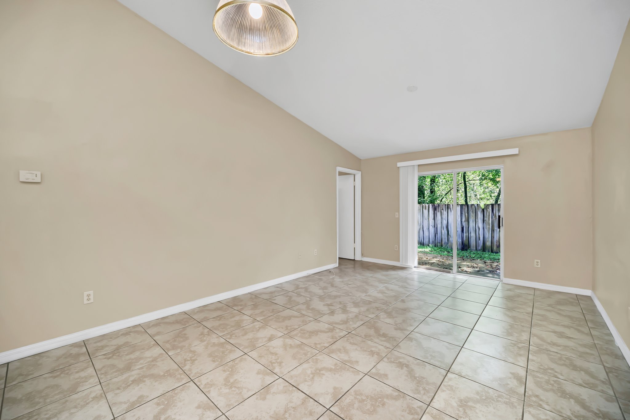 Living room with patio access